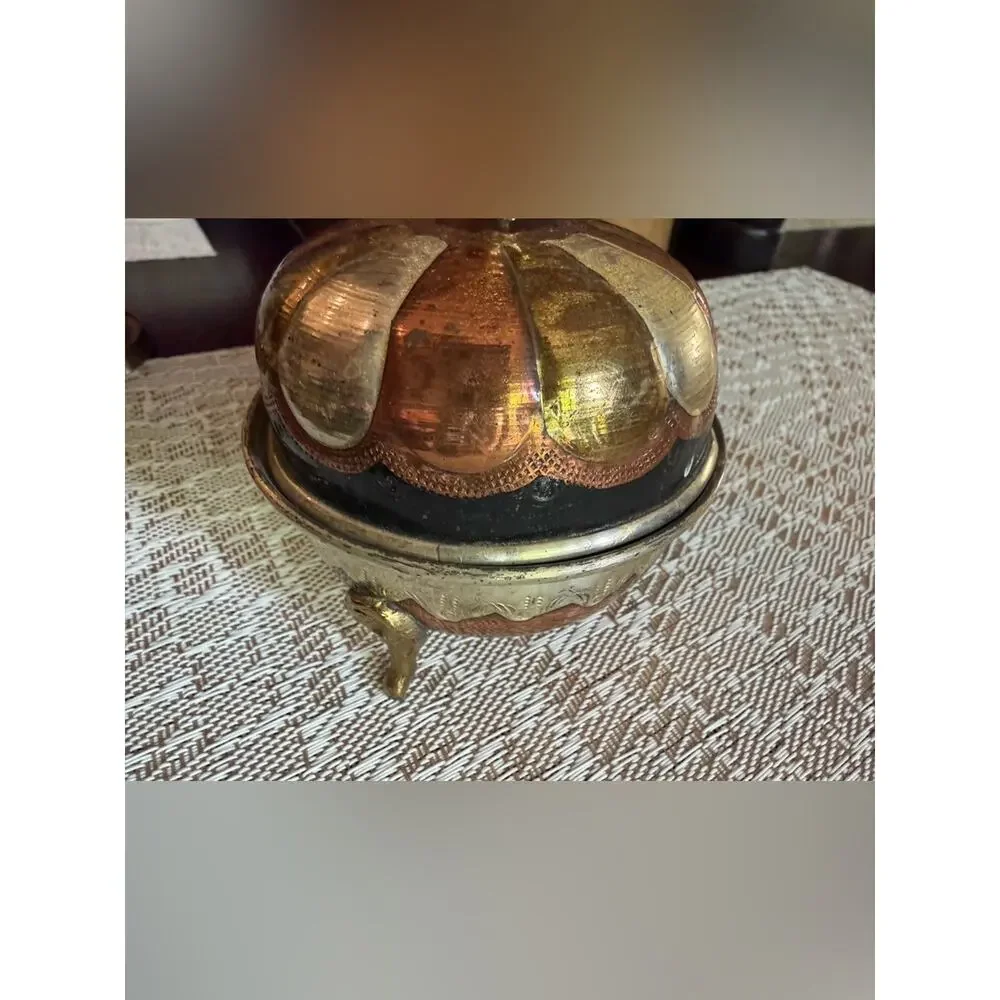 Multi metal copper brass covered container 4